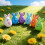 Empty Bunnies Eggs Plastic Bunnies Shape Easter-Six colors 6pcs 6