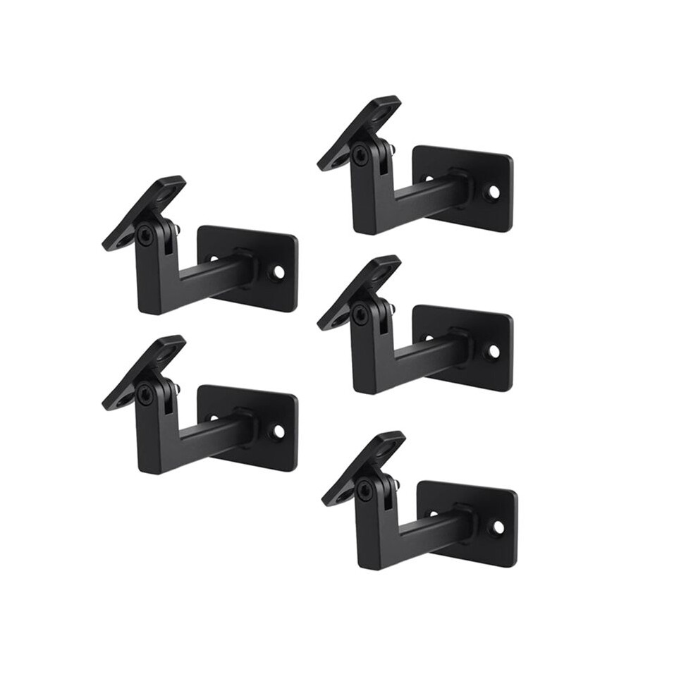 5 Pcs Adjustable Swivel Handrail Brackets Matt Black Contemporary Stair Brackets For Indoor Or Outdoor Staircase 6033072021615
