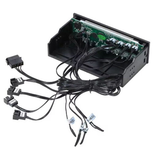 STW Multi-Function PC CPU 4 Channel Fan Controller Speed Control Adjuster LCD Cooling Front Panel 1