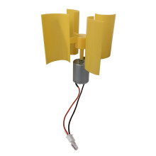 Gerador eólico micro CC de eixo vertical com luz vermelha: tecnologia faça-você-mesmo para criar um experimento sobre o princípio físico da