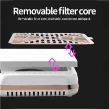 Rechargeable Nail Dust Collector,Strong Suction,Touchscreen,One-Touch Start,Reusable Thickened Filter,for Home US Plug B
