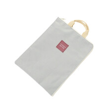 Zipper Bag for Offices Storage Canvas Wallets, A4-Light Grey