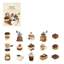 Scrapbook Sticker Decorative Journaling Sticker Book-coffee