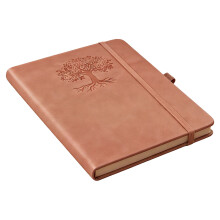 PU Leather Notebook 160 Pages Lined Travel Journal for-Pink