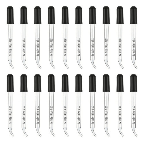 20 Stück 1 ml Messpipetten aus Glas mit-Ellbogen