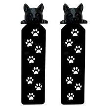 2Pcs Fun Feline Themed Bookmarks For Books Journals-Black
