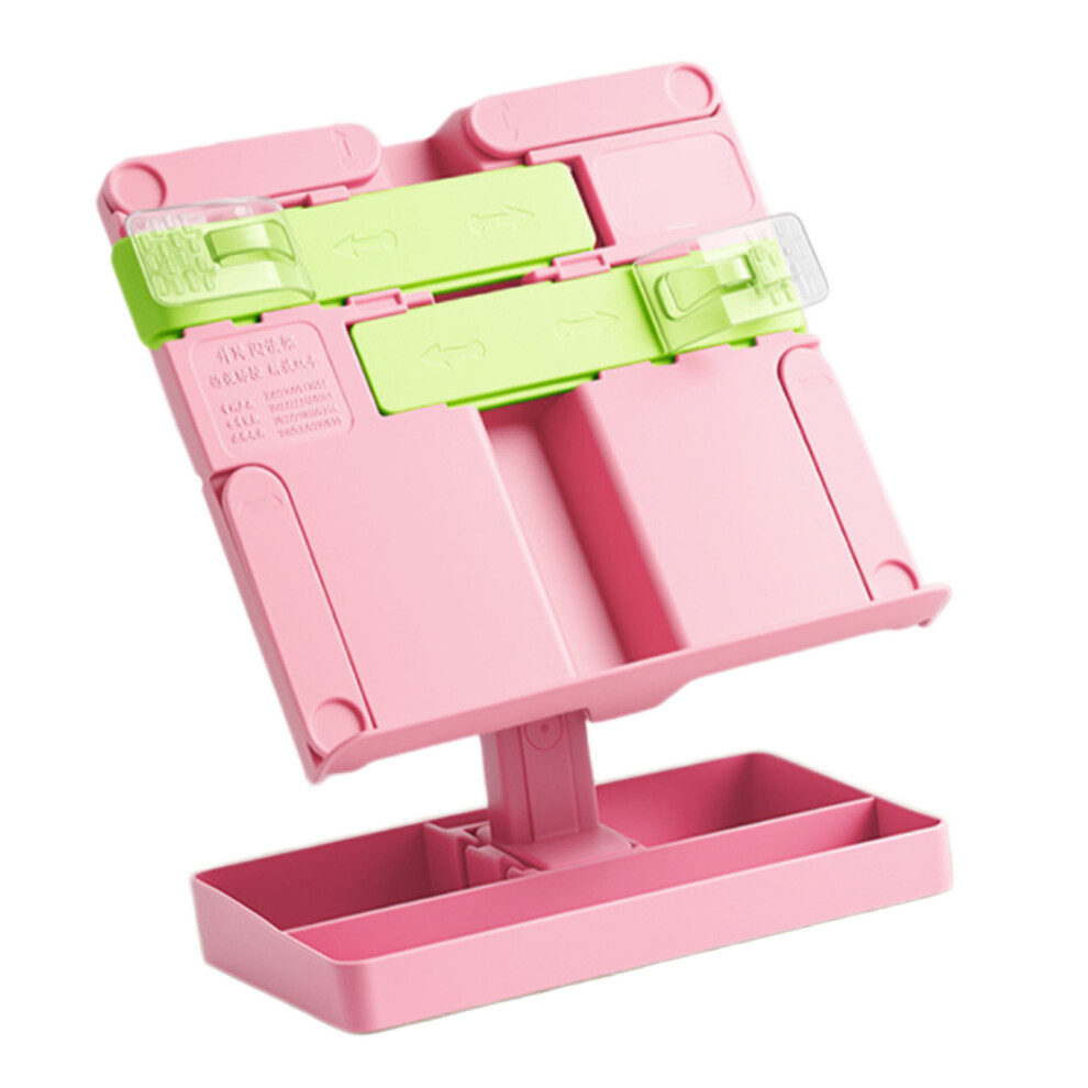 Plastic Reading Stand With Page Clip Adjustable Textbook-Pink 7627001497320