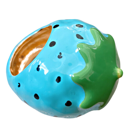 Creative Enamel Fruit Shaped Ring for Jewelry-blue strawberry