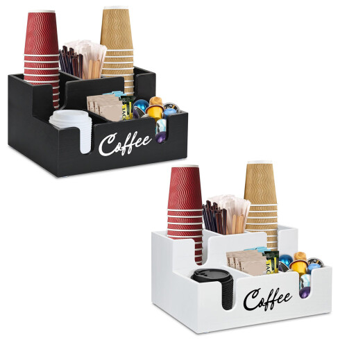 Rustics Farmhouses Styles Kaffeestations-Organizer aus-Weiß 1