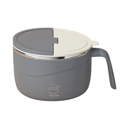 Spacious 304 Nonrust Steel Pastas Bowl With Removable-Gray