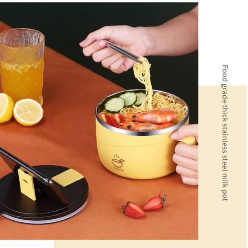 Durable 304 Nonrust Steel Quick Noodles Bowl With-Red 2
