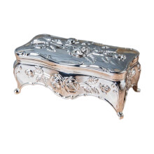 Elegante Romance Rose Designs Schmuckschatulle mit-Silber
