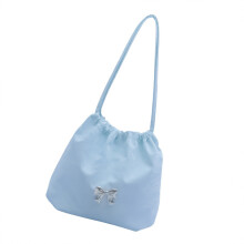 Leichte, praktische PU-Beuteltasche mit Kordelzug und-Blau