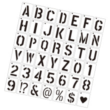 40 Stück Buchstaben- und Zahlen-Zeichnungsschablonen,-5