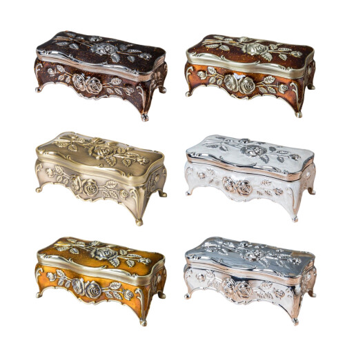Elegante Romance Rose Designs Schmuckschatulle mit-Bronzebraun 1