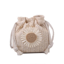 Gewebte Tasche, Damentasche, grasgewebte, niedliche Beuteltasche, personalisierte Mädchen-Schultertasche, Umhängetasche