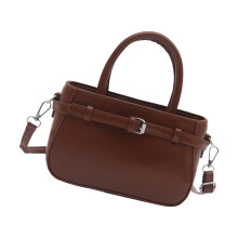 Trendy kleine vierkante crossbodytas Zachte PU-leren-Lichtbruin