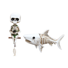 Packung mit 2 Skelett-Angelhai-Statuen, Aquarien, Ornamenten,