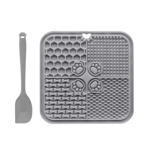 Sicheres Futter für Haustiere mit-Graue Matte mit grauem S