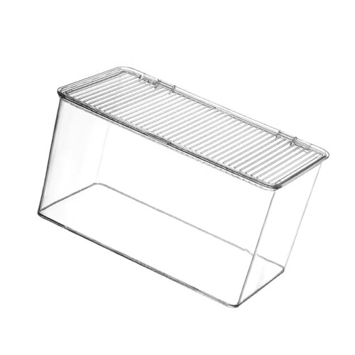 Bac de rangement transparent en PET robuste avec couvercle-L