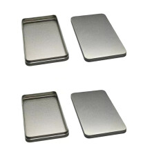 Portable Metal Storage Box For Coin Jewelry Travel-Silver 2PCS