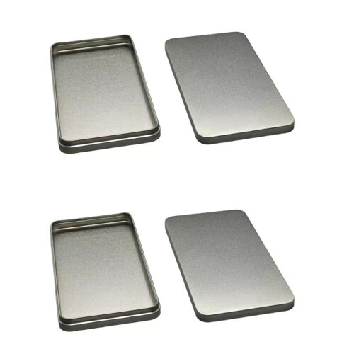 Robuste rechteckige Metall-Aufbewahrungsbox mit-Silber 2ST