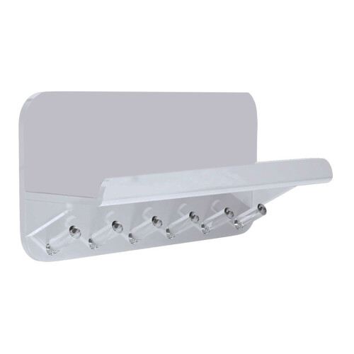 Contemporary Wall Mount Key Hanger Moisture Resistant For-White