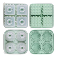 2 Pack Creative Geometric Ice Cubes Molds Silicone Ice-Ai Green