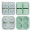 2 Pack Creative Geometric Ice Cubes Molds Silicone Ice-Ai Green 1