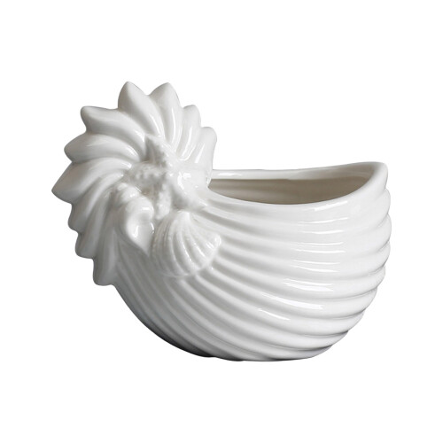 Multifunctional Ceramic Conch Shape Aromatherapies Candle-White