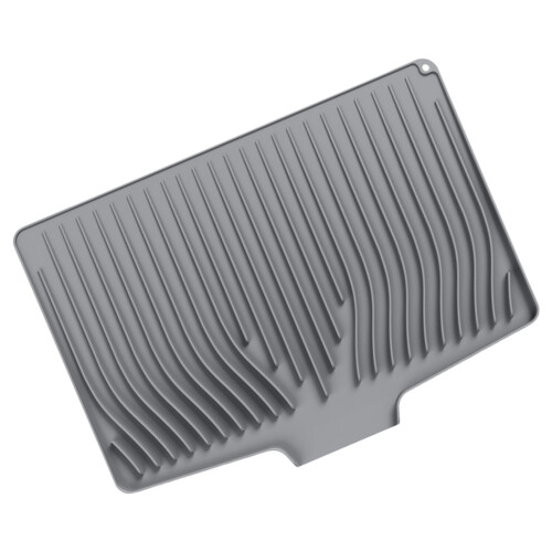 Quick Drying Silicone Dish Pad Mats Nonslip Fronts-Gray