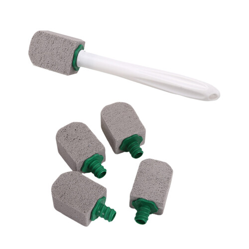Safe Pumice Toilet Brush Long Handle Comfortable Hold-White