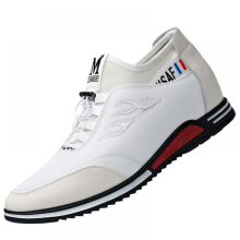 Hoge casual sneakers voor heren, met leren bovenkant, comfortabele sneakers in Britse stijl met verhoging aan de binnenkant.