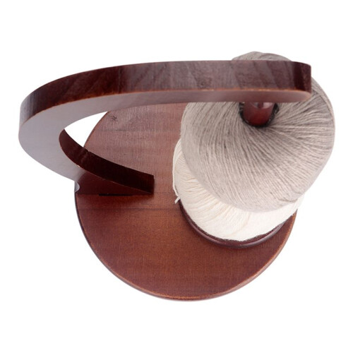 1 Set Rotatable Wooden Spool Holder with High-Performance Magnet - Hand-Woven Wool Thread Organizer - Crochet 2