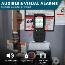 US Plug,4 in 1 Gas Monitor for O2,CO,H2S,Combustible Gas Tester, Gas Leak Detector with Sound,Light & Vibration Alarm