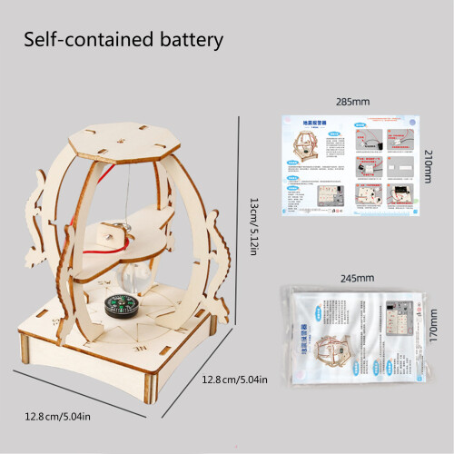 Interaktives Physik-Experiment, Holz-Erdbeben-Alarm-Baukasten, 2
