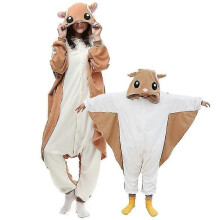 (kids140 Fit130-140cm) Kids Flying Squirrel Onesie Adult Women Men Kigurumis Pyjamas Animal Cartoon Pajama Homewear Halloween Cosplay Party Costume