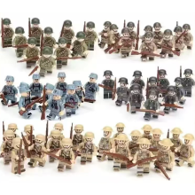 60pcs War II the British and German armies Desert Military Sodiers Weapons Minifigures Kids Toys Gifts Fit Lego