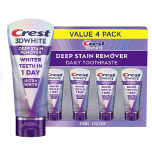 Crest 3D White Brilliance Deep Stain Remover Ultra White Zahnpasta, 2,1 Oz (59 G) 4 Pack