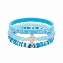 Soft Resin Glowing Crosses Wristband Fashionable Unisex-Blue