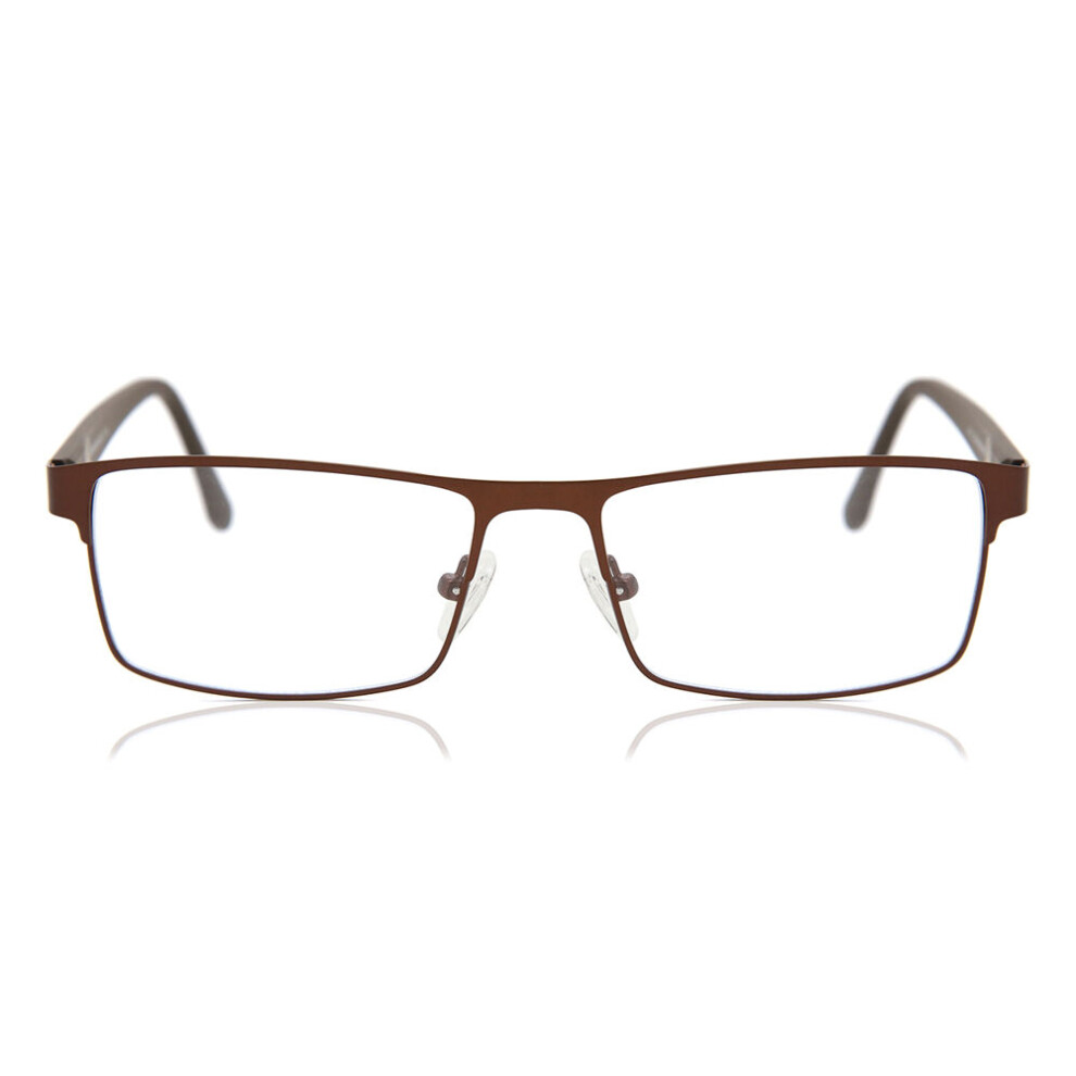 Smartbuy Collection Full Rim Rectangle Brown Arrow Asian Fit 611C Men Eyeglasses
