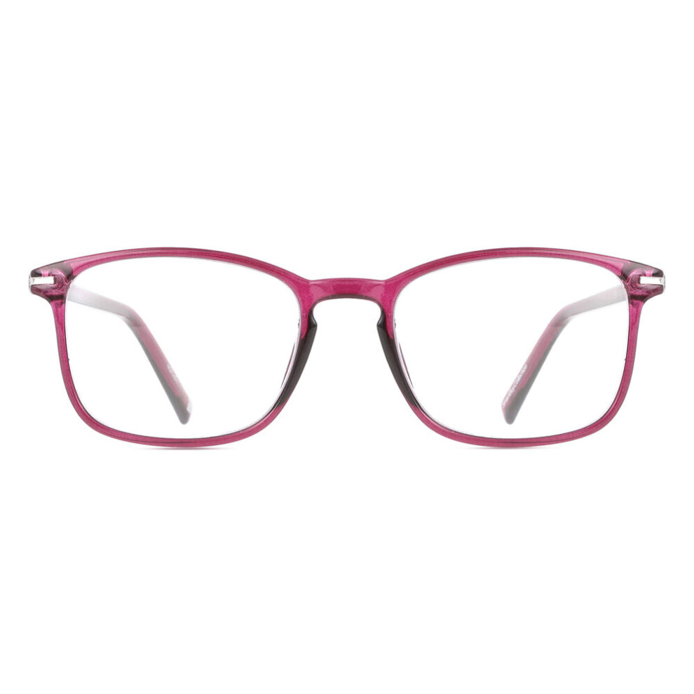 Smartbuy Collection Dark/Purple Full Rim Square Fundy Cp120e Unisex Eyeglasses