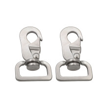 Pack of 2 Stainless Steel Pet Leashes Clip with 360 Degree-30mm