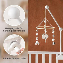 Hanging Wooden Crib Mobile Arm, Mobile Holder Arm, Mobile Arm for Crib Wooden Accessories A