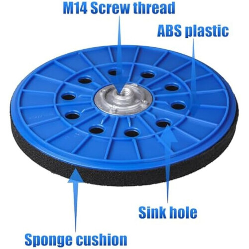 2pcs 9 Inch Drywall Sander Hook and Loop Pad,Grade Sanding Tool,10 Holes,Backup Pad with 14mm Thread 2