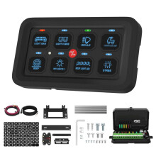 8 Gang Panel RGB LED Light Panel Multifunction Toggle/Momentary/Pulsed Touch Control Pod Box
