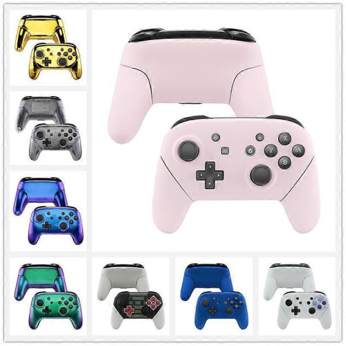(Chrome Gold) Faceplate Backplate Housing Shell Cover with Handles Replacement for Nintendo Switch Pro Controller 1