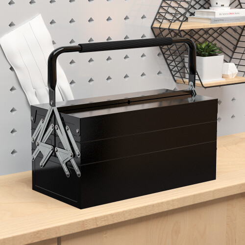 Durhand Caja de Herramienta Negro 45 x 20 x 34.5 cm 1