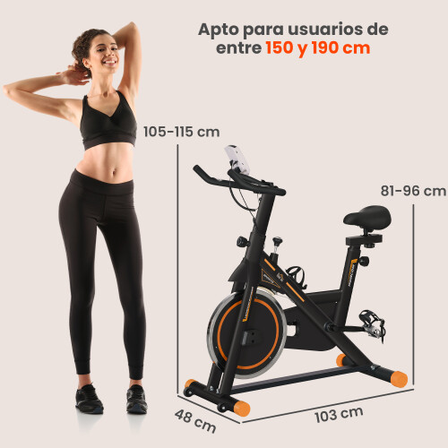 Homcom Bicicleta Estática Bicolor 103 x 48 x 115 cm 2