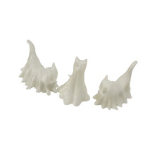 Cartoon Glowing In Dark Ghostly Cats Sculptures Miniature 3